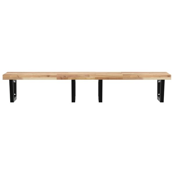 vidaXL Veggfest Handlaugarhilla St&aacute;l og Gegnheil Akas&iacute;a