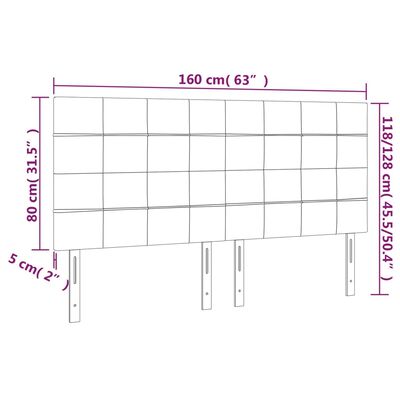 vidaXL Höfðagaflar 4 stk. 80x5x78/88 cm Svart Efni