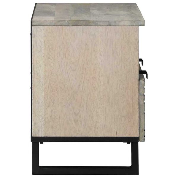 vidaXL TV einingar me&eth; sk&uacute;ffu Hv&iacute;tt 70 x 33 x 46 cm Samsettur vi&eth;ur