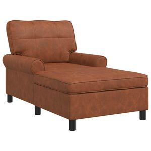 vidaXL Chaise Lounge me&eth; p&uacute;&eth;i Br&uacute;nn 91 x 157 x 91 cm Gervile&eth;ur