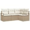 vidaXL S&oacute;fasett 4 pcs Drapplita&eth;ur p&oacute;l&yacute;rattan