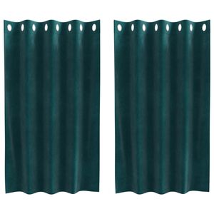 vidaXL Myrkratj&ouml;ld 2 pcs D&ouml;kkgr&aelig;n 140 x 140 cm Flauel
