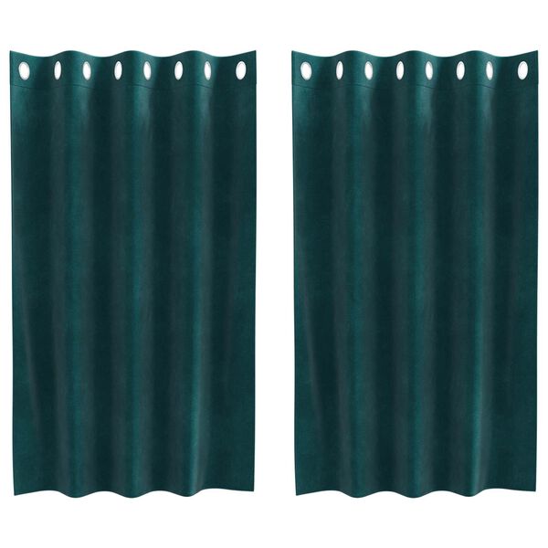 vidaXL Myrkratj&ouml;ld 2 pcs D&ouml;kkgr&aelig;n 140 x 140 cm Flauel