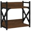 vidaXL Prentarastandur 2 h&aelig;&eth;a Br&uacute;n Eik 40x20x40 cm Samsettur Vi&eth;ur