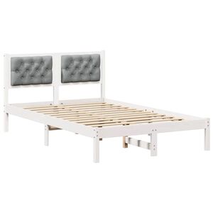 vidaXL Ramsv&iacute;k me&eth; h&ouml;fu&eth;gafl Lj&oacute;sgr&aacute;r 120 x 190 cm Solid furuhikk