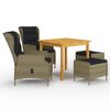 vidaXL 5 Hluta Gar&eth;bor&eth;stofusett Br&uacute;nt
