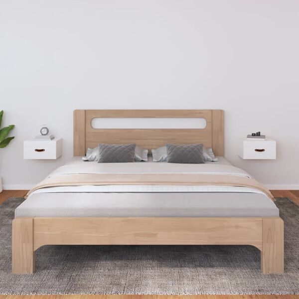 vidaXL Vegghengdir náttborðsskápar 2 stk Hvítir 40x29,5x22 cm