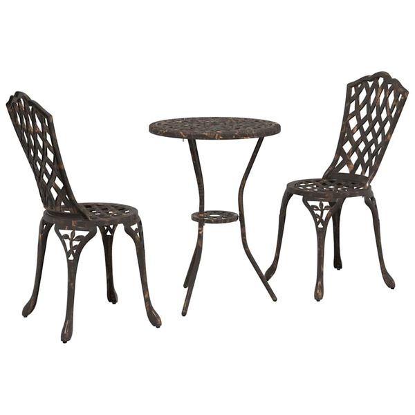 vidaXL Garð Bistro Set 3 pcs bronze Ál