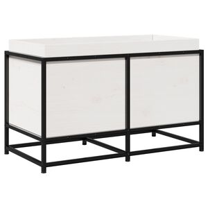 vidaXL Gr&oacute;&eth;urker &iacute; Gar&eth;inn Hv&iacute;tt 80x40x50 cm Gegnheill Furuvi&eth;ur