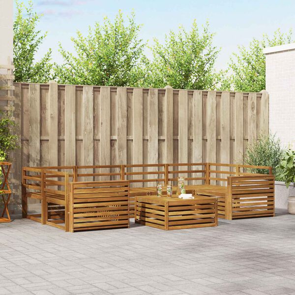 vidaXL &Uacute;ti s&oacute;fasett 7 pcs N&aacute;tt&uacute;rulegur Hrein akas&iacute;utr&eacute;