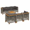 vidaXL 7-Hluta Gar&eth;s&oacute;fasett me&eth; Sessum Gr&aacute;tt P&oacute;l&yacute;rattan