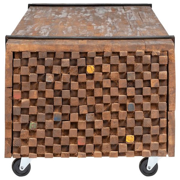 vidaXL Sófaborð 110x45x38 cm Gegnheill Tekkviður