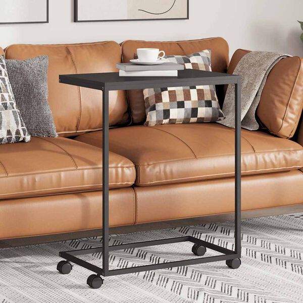 vidaXL Hli&eth;arbor&eth; me&eth; Hj&oacute;lum Svartur 55x35x70 cm Samsettur Vi&eth;ur