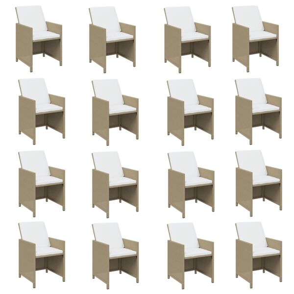 vidaXL 17 Hluta Gar&eth;sett me&eth; S&aelig;tisp&uacute;&eth;um P&oacute;l&yacute;rattan Drapplita&eth;