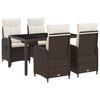 vidaXL Utandyra m&aacute;lt&iacute;fusett 5 pcs PE Rattan og p&uacute;&eth;urlaka&eth; st&aacute;l