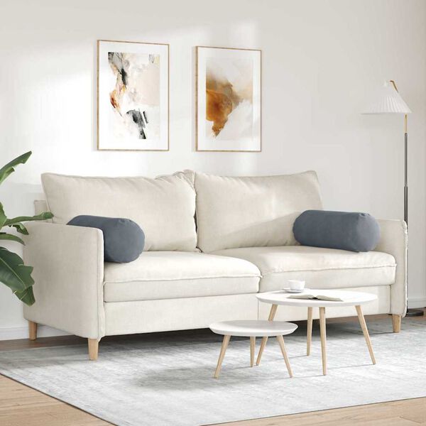 vidaXL Bolster P&uacute;&eth;ar 2 pcs D&ouml;kk gr&aacute; &Oslash; 25 x 70 cm Korduroy efni