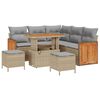 vidaXL Gar&eth;s&oacute;fa sett me&eth; p&uacute;&eth;i 8 pcs Beige og lj&oacute;sgr&aacute;r