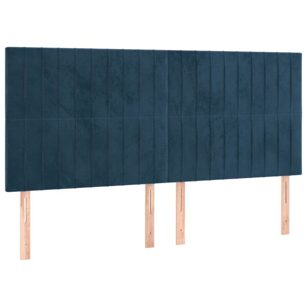 vidaXL H&ouml;fu&eth;gafl d&ouml;kkbl&aacute;r 180x5x118/128 cm flauel