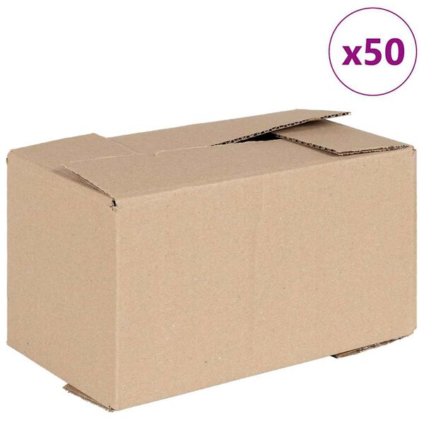 vidaXL Faldandi Kassi 50 pcs N&aacute;tt&uacute;rulegur 24 x 13 x 13 cm Pappi