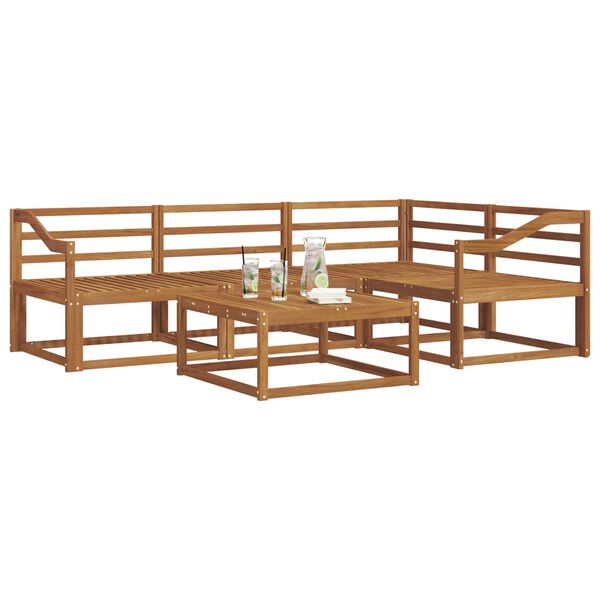 vidaXL &Uacute;ti s&oacute;fasett 5 pcs N&aacute;tt&uacute;rulegur Hrein akas&iacute;utr&eacute;