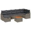 vidaXL Gar&eth;s&oacute;fa sett me&eth; p&uacute;&eth;i me&eth; geymslu 8 pcs Gr&aacute;r p&oacute;l&yacute;rattan
