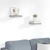 vidaXL Vegghengdar Hillur 2 stk. Gr&aacute;ar 23x23,5x3,8 cm MDF