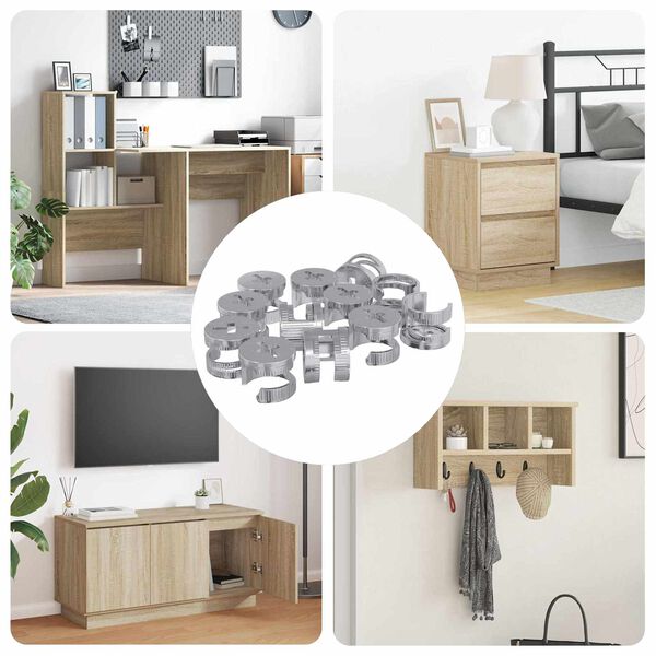 vidaXL Cam l&aacute;s skr&uacute;fur 12 pcs Silfur 12 x 10 mm M&aacute;lmur