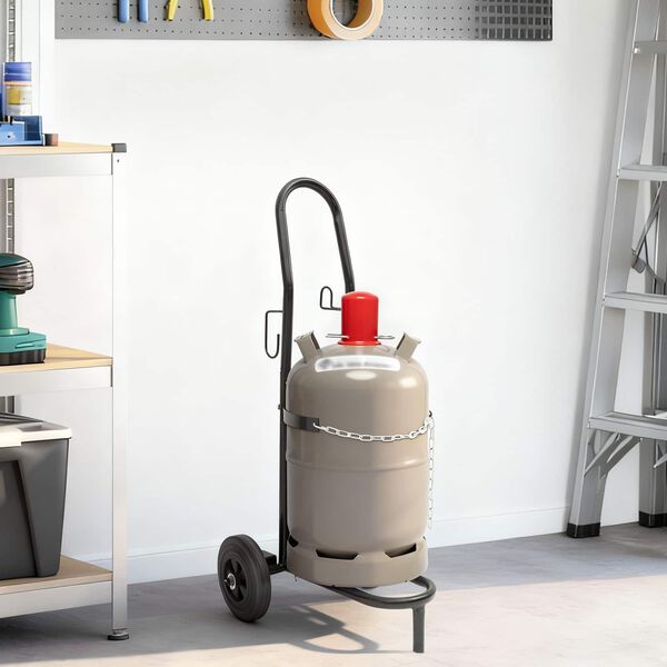 vidaXL Handvagn Svartur og rauður 49 x 49 x 101 cm Stál