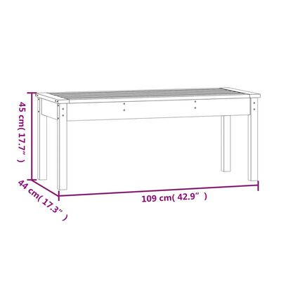 vidaXL Garðbekkur 109x44x45 cm Gegnheilt Douglasgreni