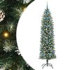 vidaXL Gervi mj&oacute; j&oacute;latr&eacute; me&eth; 300 LED me&eth; standi Gr&aelig;nn og hv&iacute;tur 210 cm