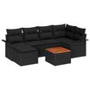vidaXL Gar&eth;s&oacute;fa sett me&eth; geymslu 7 pcs Svartur p&oacute;l&yacute;rattan
