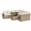 vidaXL 9 Hluta Gar&eth;s&oacute;fasett me&eth; Sessum Drapplita&eth; P&oacute;l&yacute;rattan