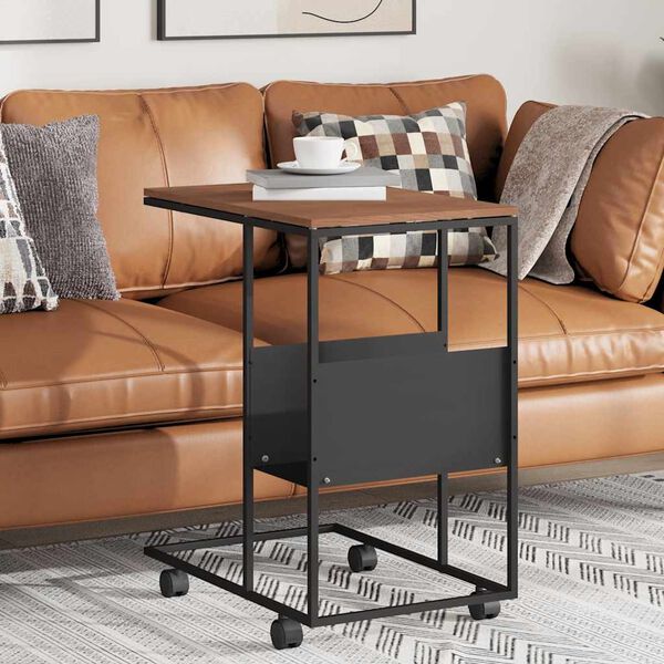 vidaXL Hli&eth;arbor&eth; me&eth; Hj&oacute;lum Svartur 55x36x63,5 cm Samsettur Vi&eth;ur