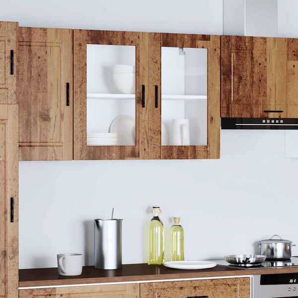 vidaXL Eldh&uacute;sveggsk&aacute;pur me&eth; Glerhur&eth; Porto Vi&eth;arlitur