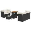 vidaXL Gar&eth;s&oacute;fa sett 8 pcs Svartur p&oacute;l&yacute;rattan