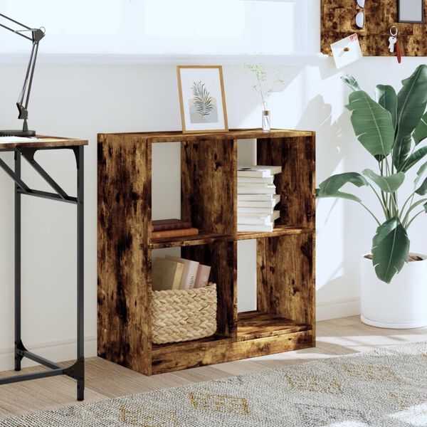 vidaXL B&oacute;kahilla Reyklitu&eth; Eik 68,5x32x75 cm Samsettur Vi&eth;ur