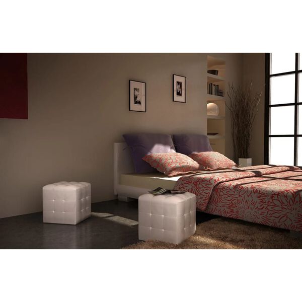 vidaXL Teningslaga Kollar Hvítir