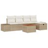 vidaXL Gar&eth;s&oacute;fa sett me&eth; p&uacute;&eth;i 6 pcs Drapplita&eth;ur Poly rattan