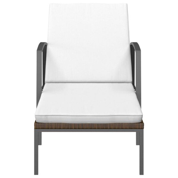 vidaXL Sólbekkir 2 stk. með Borði Pólýrattan Brúnir