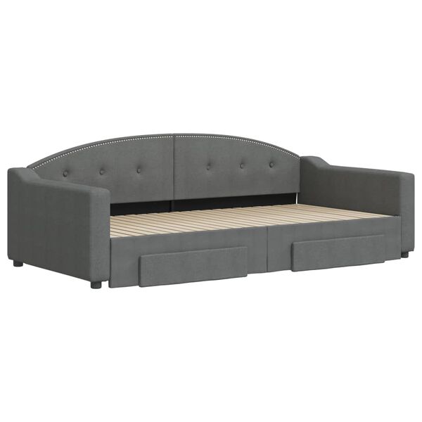 vidaXL Svefns&oacute;fi me&eth; Hj&oacute;lapl&ouml;tu og Sk&uacute;ffum &aacute;n D&yacute;nu D&ouml;kkgr&aacute;r 100x200 cm