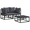 vidaXL Gar&eth;s&oacute;fa sett 3 pcs Svartur metal