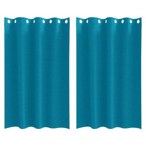 vidaXL Svartgard&iacute;nur me&eth; hringjum 2 pcs T&uacute;rk&iacute;s 175 x 140 cm P&oacute;l&yacute;ester