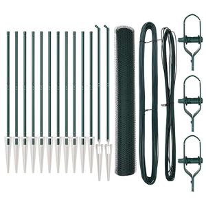 vidaXL Gir&eth;ingarp&oacute;stur Gr&aelig;nn 25 x 1 m (25 mm net) St&aacute;l