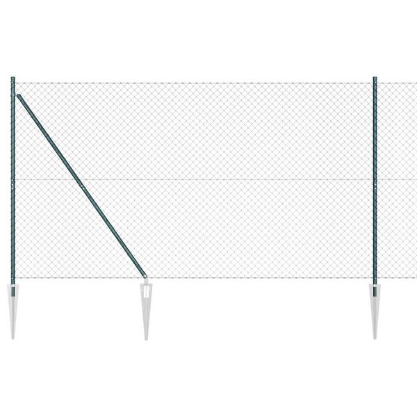 vidaXL Girðingarpóstur Grænn 25 x 1,6 m (60 x 60 mm mesh) Stál og PVC