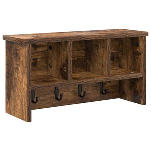 vidaXL Vegghengt fatahengi Rau&eth;-eik 50 x 16 x 26 cm Samsettur vi&eth;ur