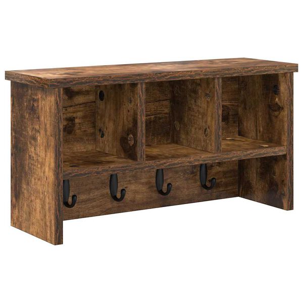 vidaXL Vegghengt fatahengi Rau&eth;-eik 50 x 16 x 26 cm Samsettur vi&eth;ur