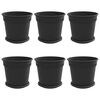 vidaXL Pl&ouml;ntupottar 6 pcs Svartur &Oslash; 19 x 16 cm Plast