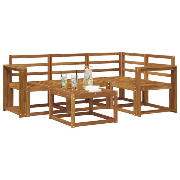 vidaXL &Uacute;ti s&oacute;fasett 5 pcs N&aacute;tt&uacute;rulegur Hrein akas&iacute;utr&eacute;