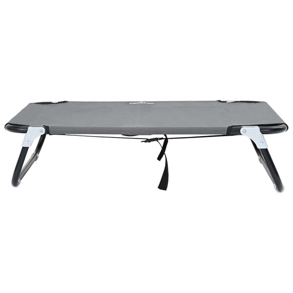 vidaXL Hundarúm Ljósgrár 80 x 55 x 18 cm Stál