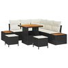 vidaXL Gar&eth;s&oacute;fa sett me&eth; p&uacute;&eth;i me&eth; geymslu 8 pcs Svartur Poly rattan